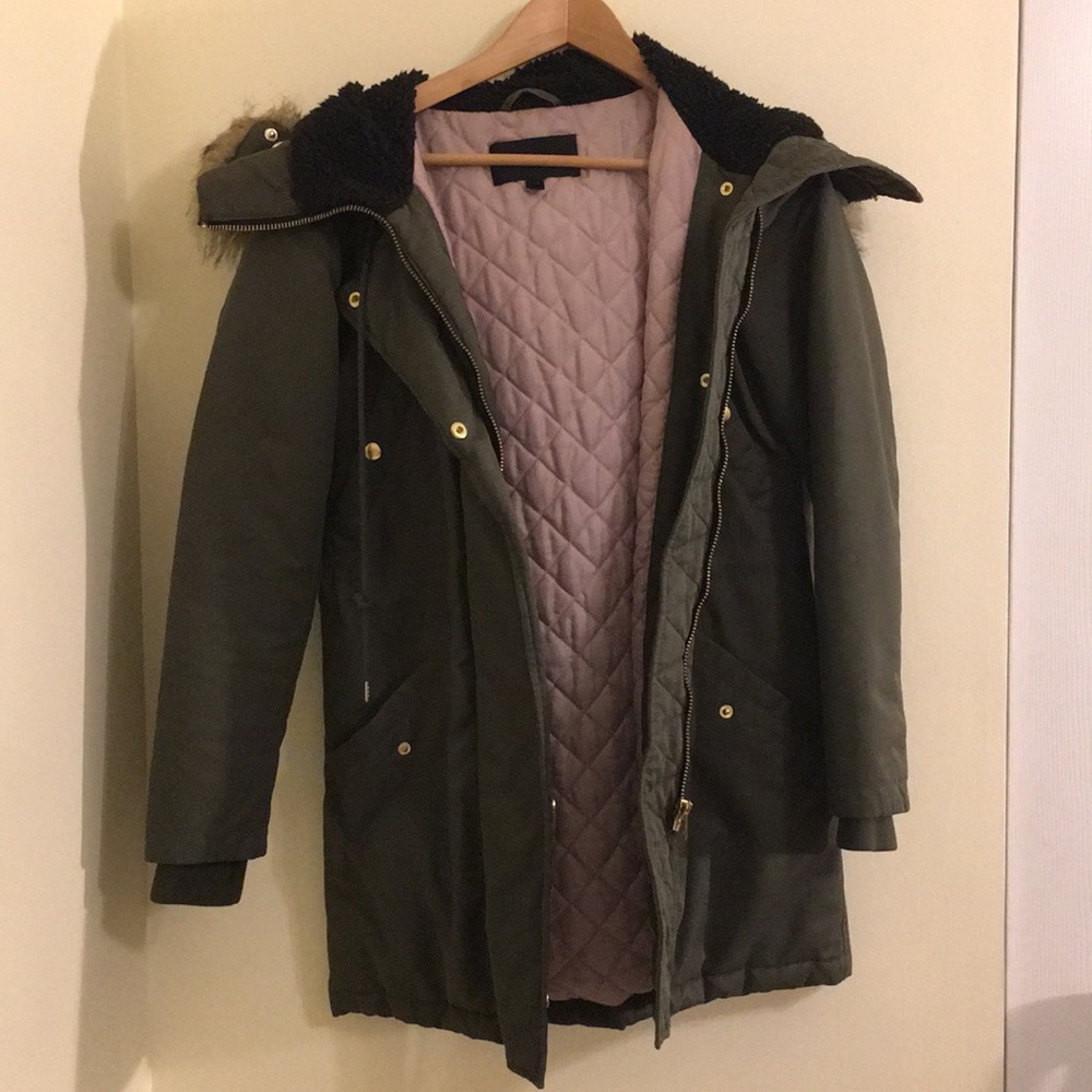 J.Crew olive green parka XXS